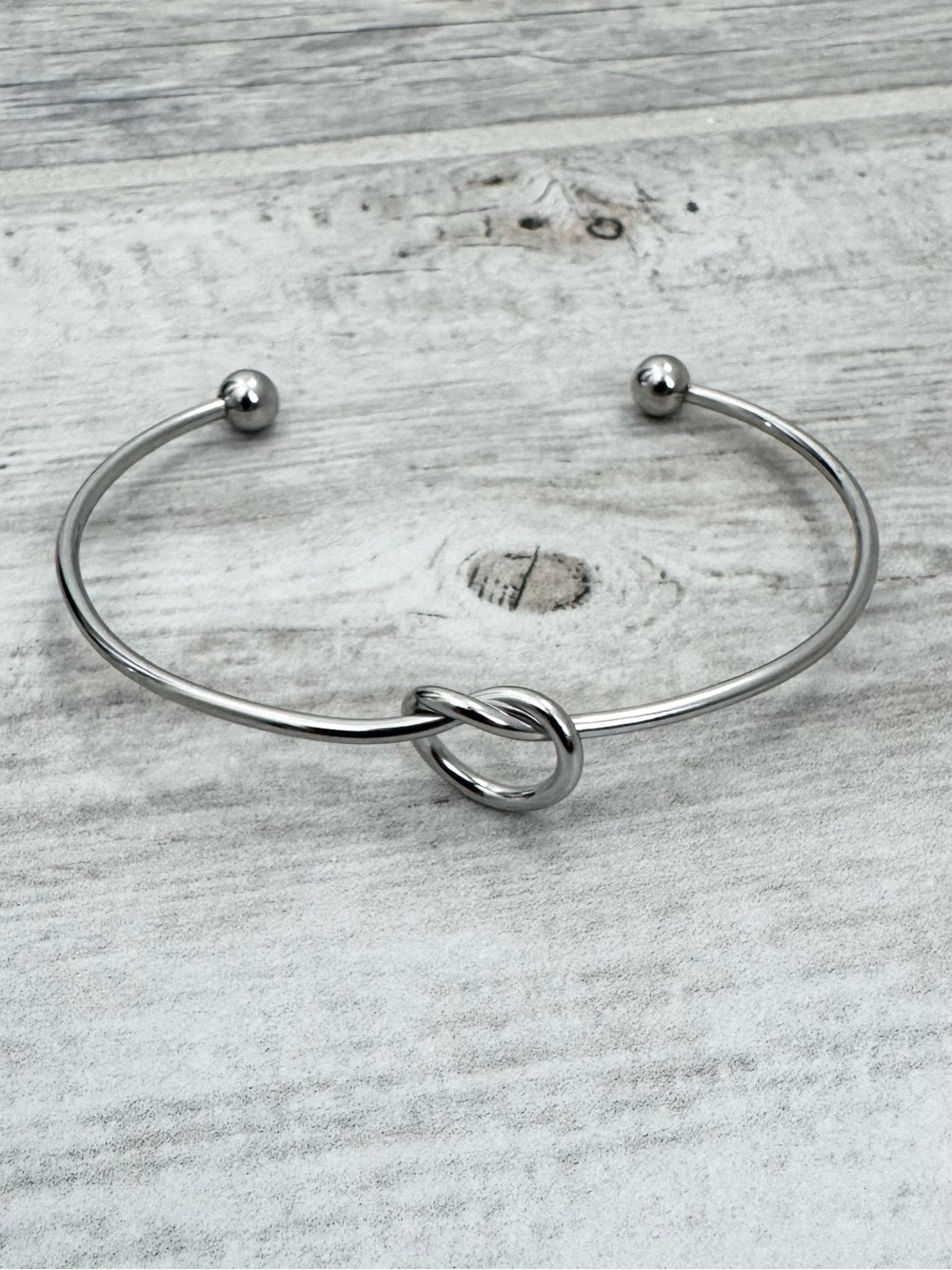 Heart Knot Stainless Steel Cuff Bracelet
